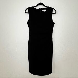 Calvin Klein Black Sleeveless Bodycon Cocktail Dress Cinched Waist Womens Size 6